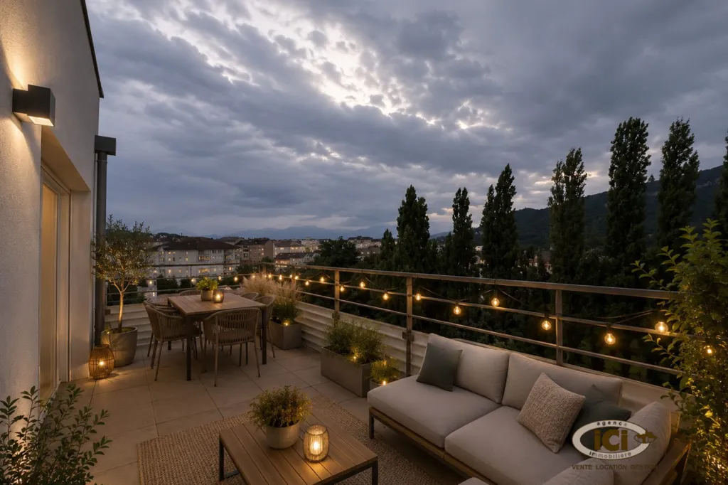 Terrasse - Appartement T4 avec Vue Panoramique à Annemasse