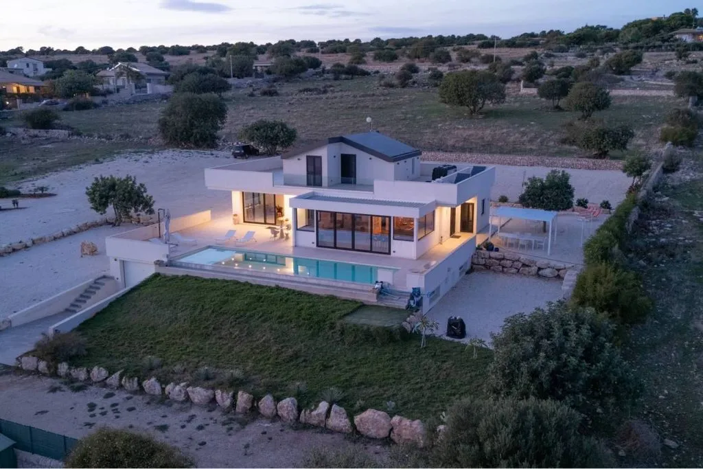 Aerial - New Villa with Pool in Sampieri, Scicli