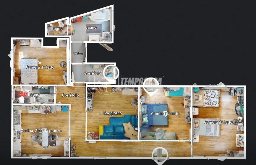 Plaan - Independent Apartment with Terrazzo in Cambiano