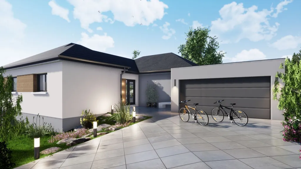 Contemporary Flat-Plan House with Garden in Griesbach