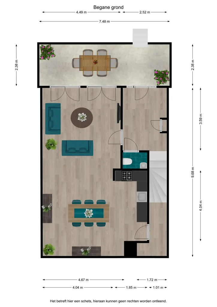 Plan - Maisonette with Harbour View in Overdiep