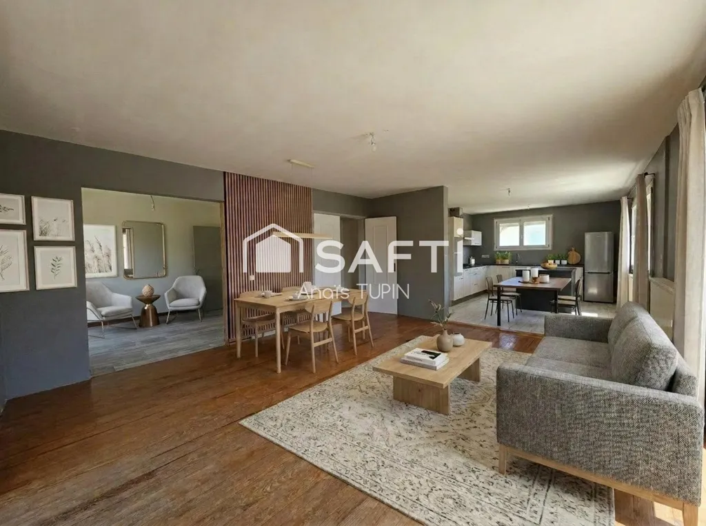 Living Room - 1970s House with Studio in Morbier