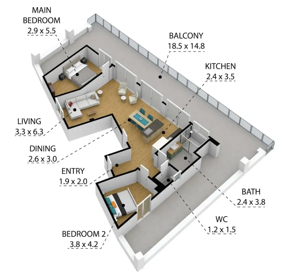 Plan - Penthouse with Lake View in Millstatt