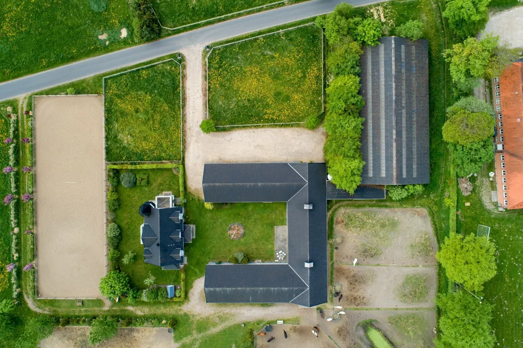 Vue aérienne - Modern Farmhouse with Equestrian Facilities near Himmelbjerget