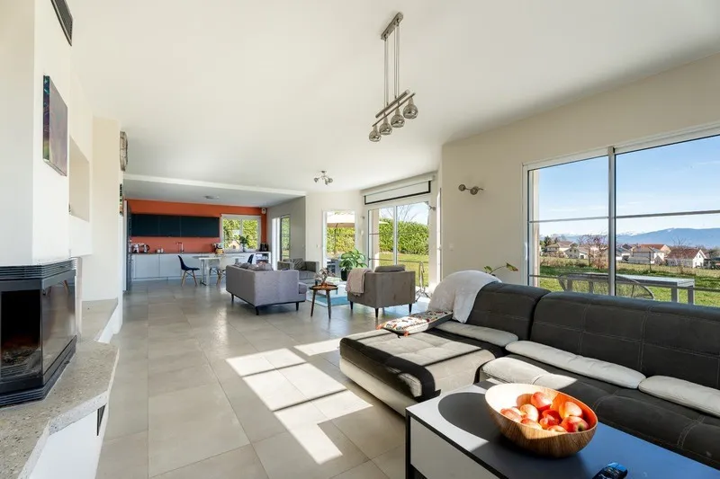 Séjour - Villa Contemporaine avec Vue Mont Blanc