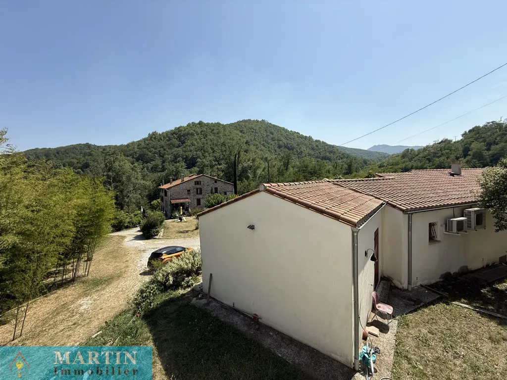 Vista aerea - Mas with River Access in Peaceful Hamlet