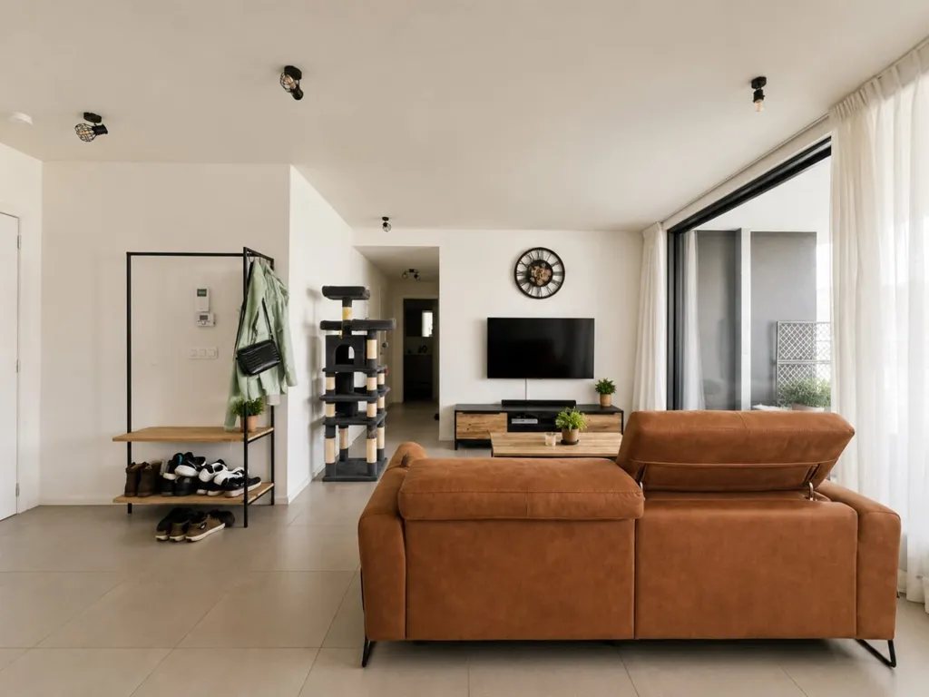 Living Room - House with Canal View in Zelzate