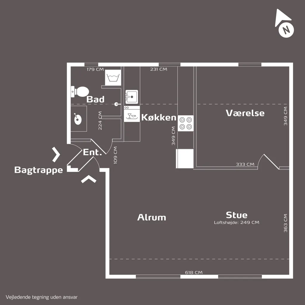 Plan - Renovated Apartment with Metro Access in Frederiksberg