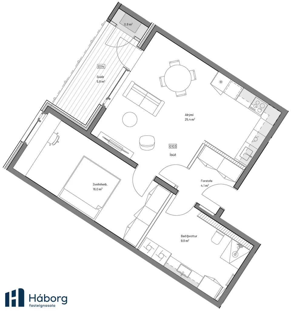 Appartement 2 pièces à Akranes