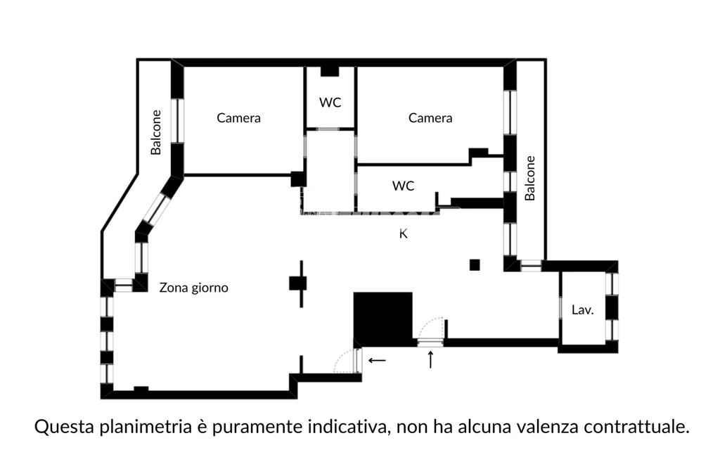 Plan - Rustic-Style Apartment with Balcony in Milan
