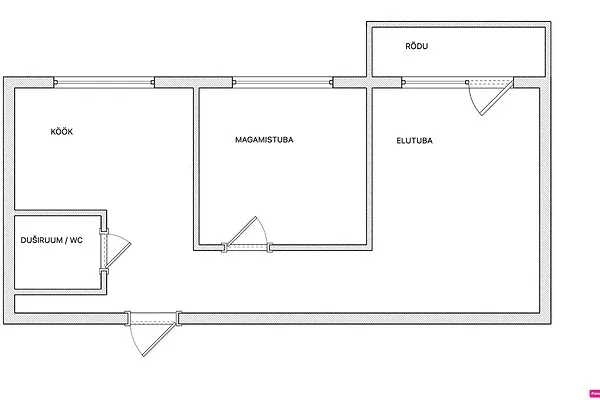 Plan - Renovated Flat with Courtyard View in Mustamäe