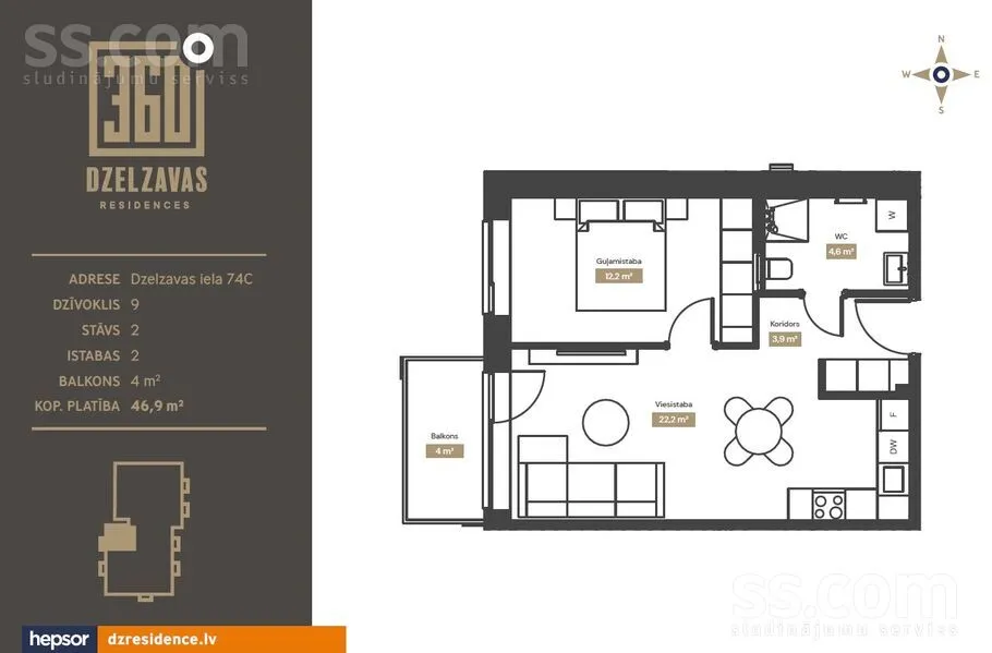 Plan - Modern Apartments with 360° Views in Riga