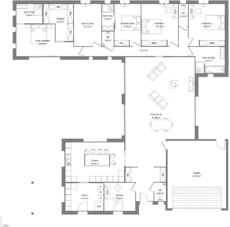 Plaan - New Build House with Garden in Bourges