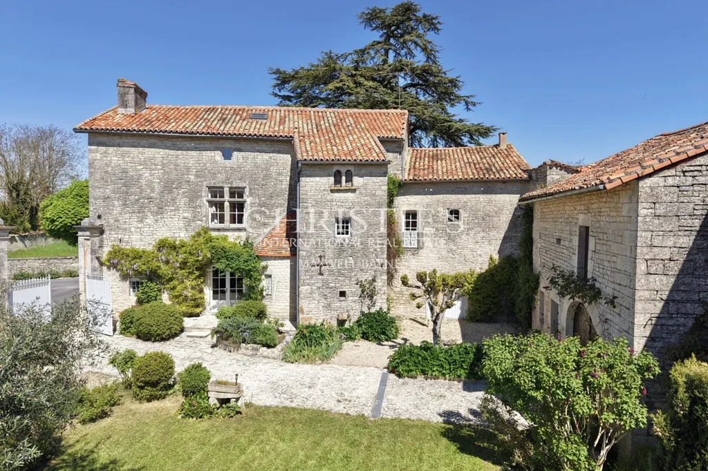 Vista aerea - Historic Manor with Courtyard in Tusson, Charente
