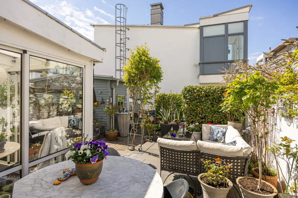 Terrasse - Seaside Townhouse with Garden in Strandstaden