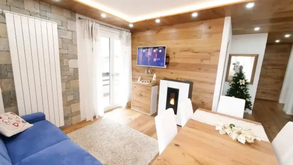 Séjour - Rustic-Style Flat with Balcony in Aprica