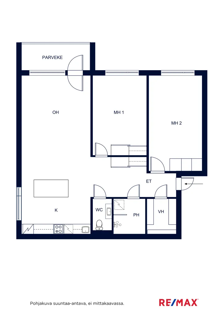 Plan - Renovated Flat with Glazed Balcony in Nättinummi