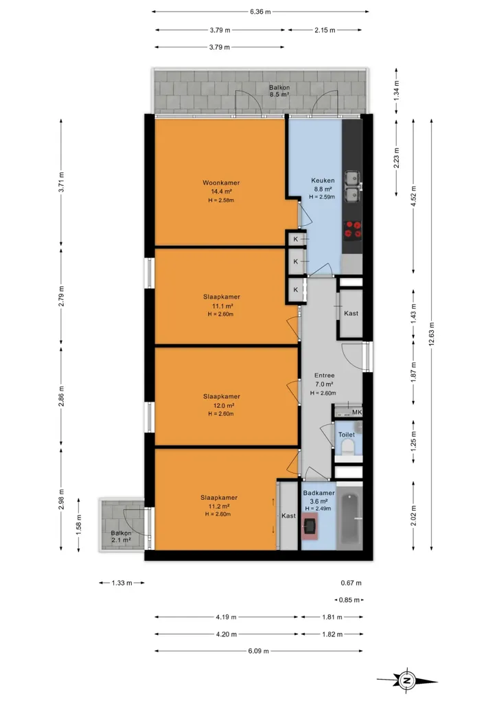 Plan - Apartment with Green View in 's-Gravenhage