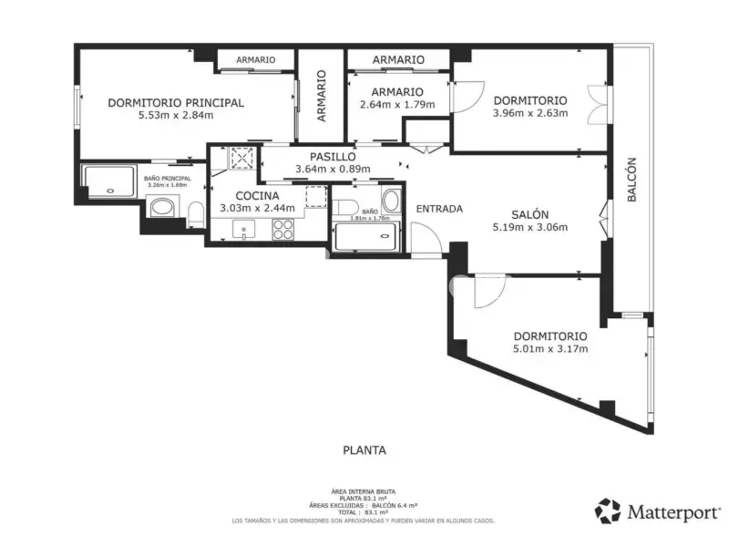 Plan - Reformed Apartment with Balcony in Salamanca