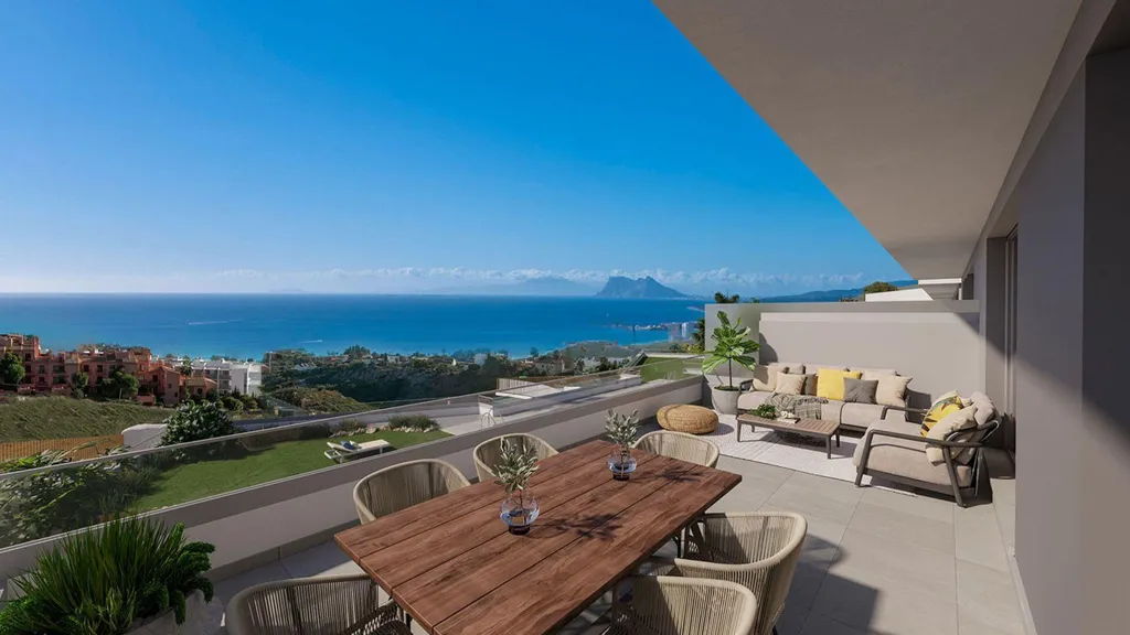 Terrasse - Semi-Detached Home with Sea View in Chullera, Manilva