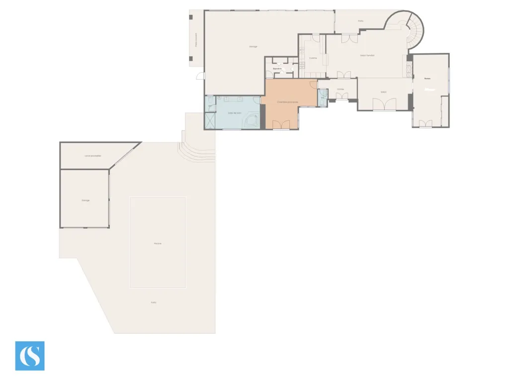 Floor Plan - Secure Reception Property with Pool in Aix-en-Provence