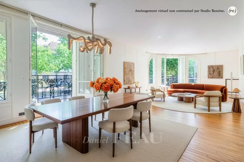 Dining Room - Luxury Corner Apartment with View in Paris 7th
