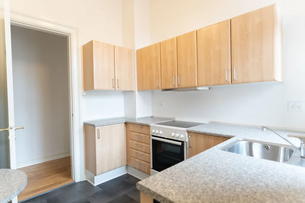 Cuisine - Renovated Apartment with Two Balconies in Grenaa