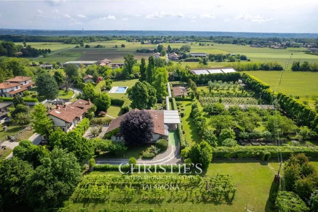 Aerial - Historic Villa with Pool in Oleggio, Piedmont