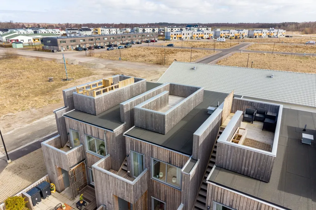 Vue aérienne - Modern Flat with South Terrace in Allarps Terrasser