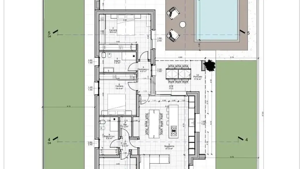 Plan - Modern Villa with Garden in Marmirolo