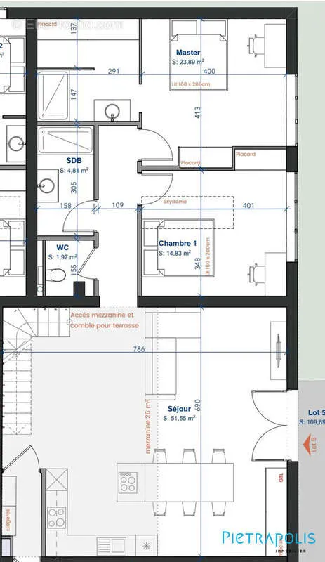 Plan - Appartement 4 pièces à Valleiry