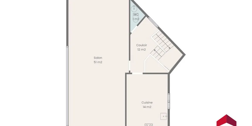 Plan - Maison mixte avec terrasse à Elsene