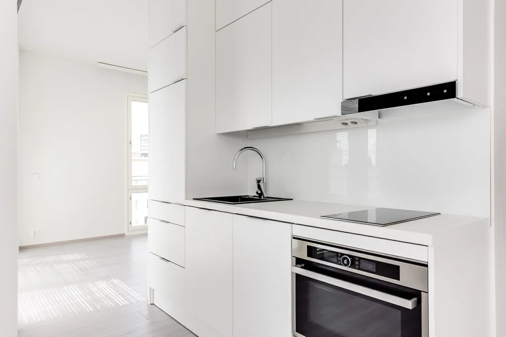 Kitchen - Modern Apartment with Balcony in Oulu