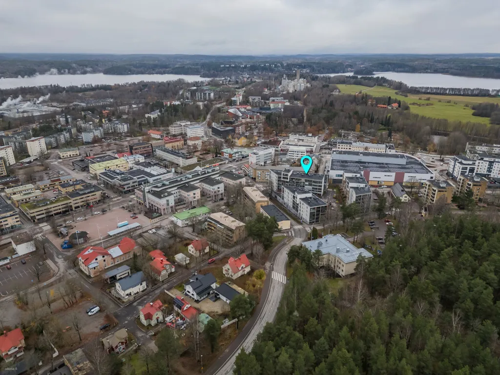 Vue aérienne - Compact Apartment with Glazed Balcony in Lohja Centre