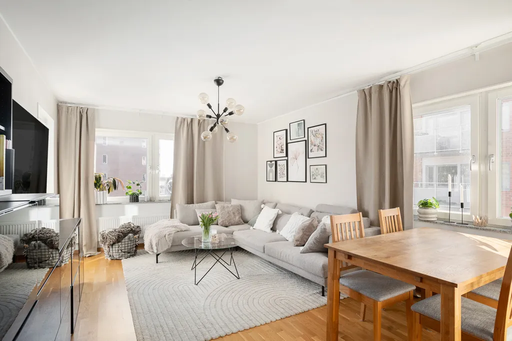 Living Room - Modern Apartment with Balcony in Gimonäs
