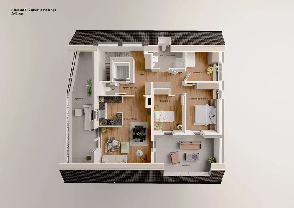 Floor Plan - Modern Residence with Terrace in Pissange
