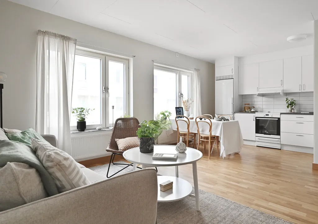 Living Room - Apartment with West-Facing Balcony in Väsby