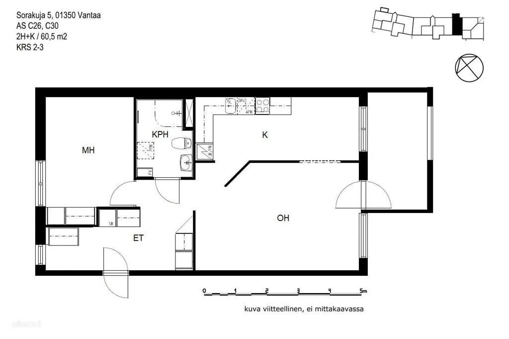 Plan - Modernised Apartment with Balcony in Simonkylä