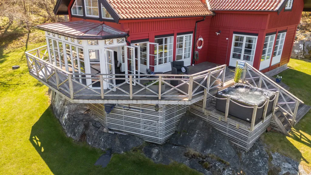 Vue aérienne - Modern House with Seafront in Tjust Archipelago