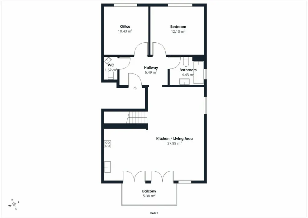 Plan - Duplex 3 Chambres avec Balcon à Dudelange