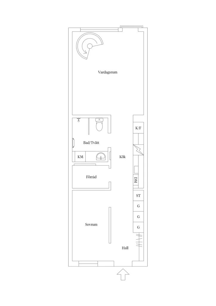 Plan - Industrial-Style Flat with Workspace in Norra Sorgenfri