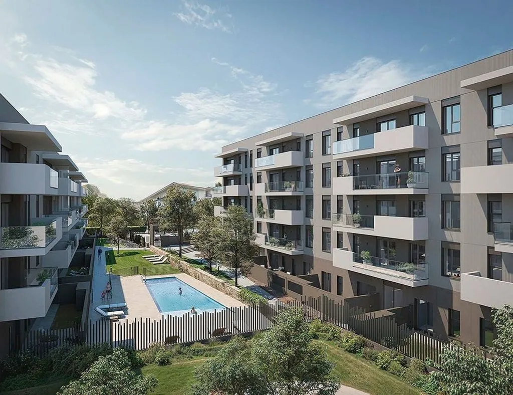 Vue aérienne - New Flat with Pool in Figueres