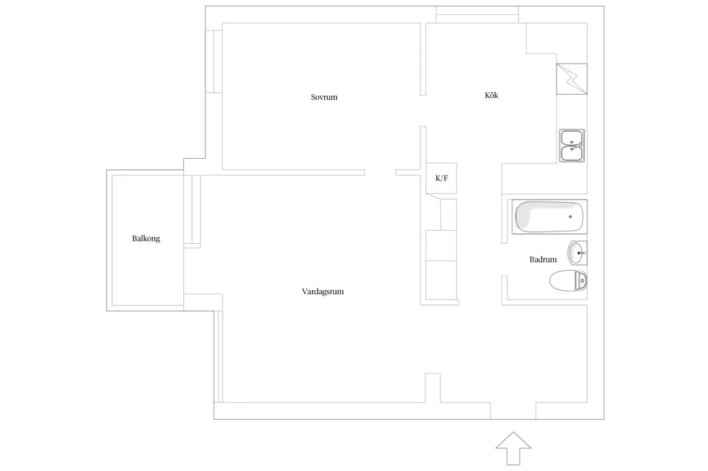 Plan - Apartment with South-West Balcony in Danderyd