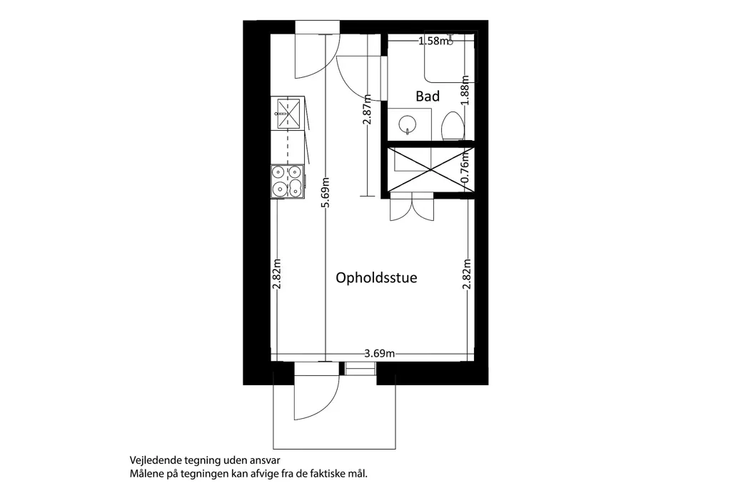 Plaan - 1-Bedroom Flat with Terrace in Risskov
