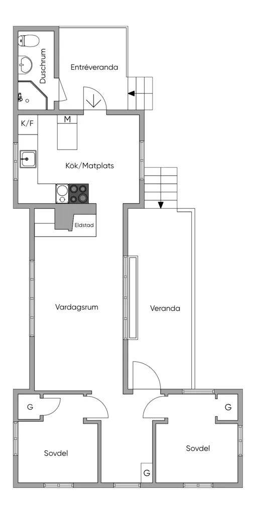 Floor Plan - Cottage with Two Guesthouses on Helgö