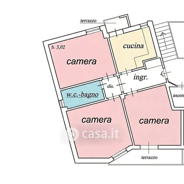 Plaan - Armed Tri-Bedroom Apartment with Panoramic View in Pisa