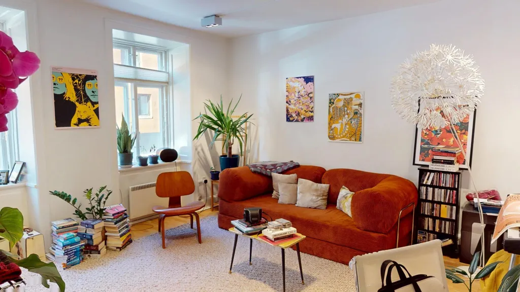 Living Room - 3-Bedroom Flat with Natural Light in Copenhagen K