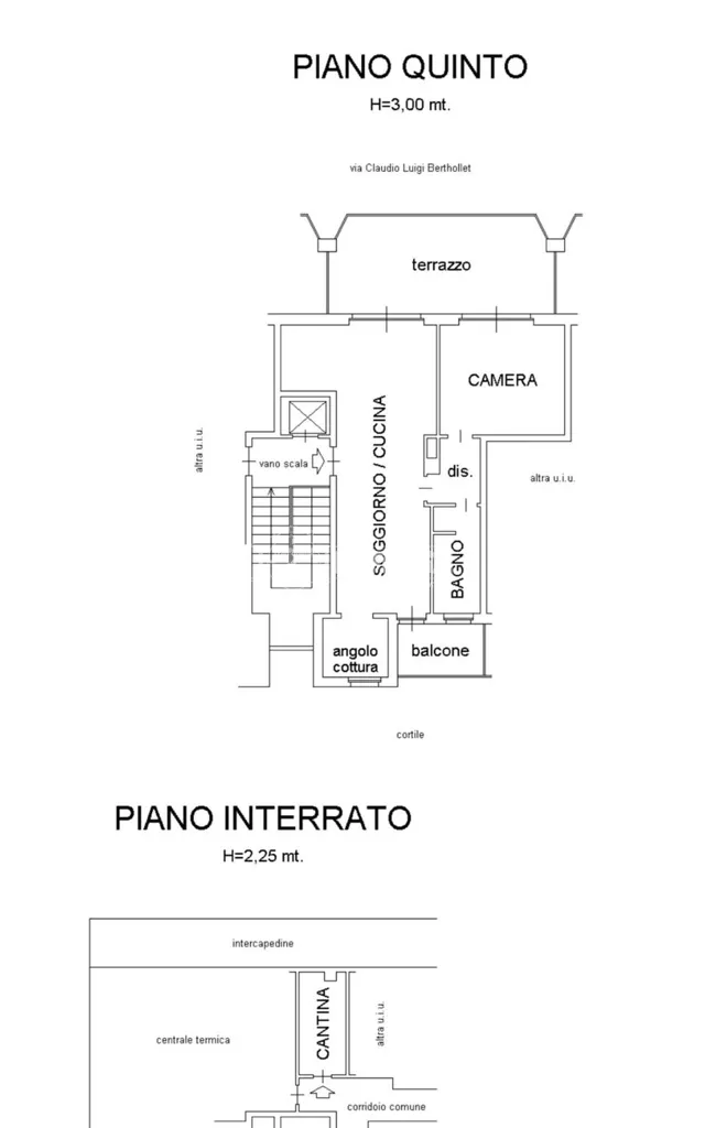 Plaan - Trilocale with Terrazzo in Central Turin