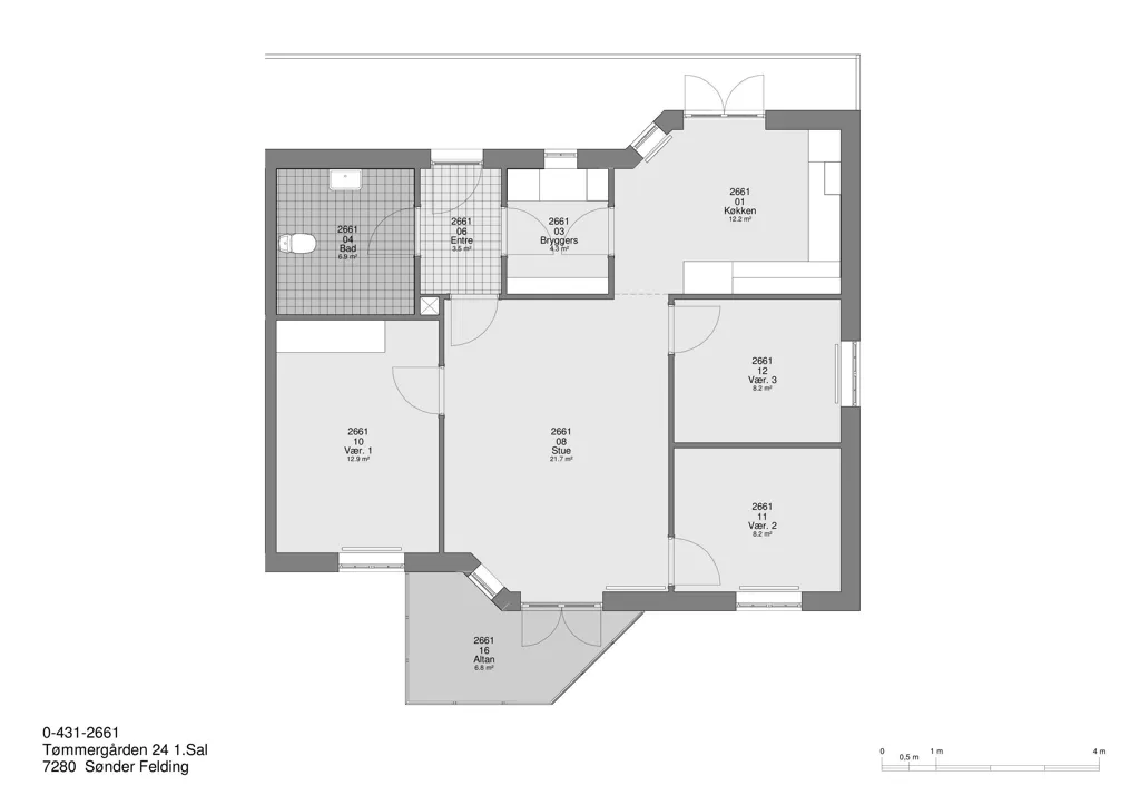 Planimetria - Apartment with Elevator in Sønder Felding