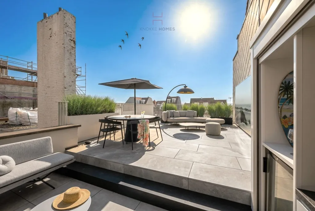 Terrasse - Duplex Mansardé avec Mezzanine et Vue Mer à Zeedijk-Het-Zoute